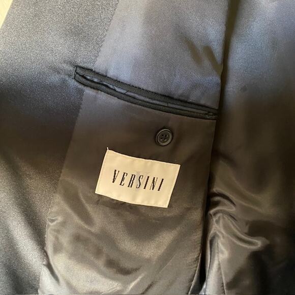 Versini Black Tuxedo Notched Collar 1-Button Single Breasted 100% Wool Men's 42L - Picture 7 of 15